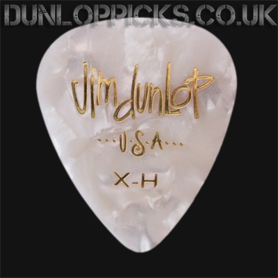 Dunlop Celluloid Classics Standard White Perloid Extra Heavy Guitar Picks - Click Image to Close