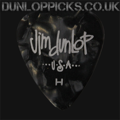 Dunlop Celluloid Classics Standard Black Perloid Heavy Guitar Picks - Click Image to Close
