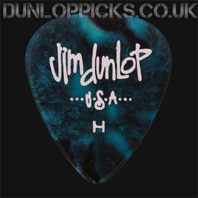 Dunlop Celluloid Classics Standard Turquoise Perloid Heavy Guitar Picks - Click Image to Close