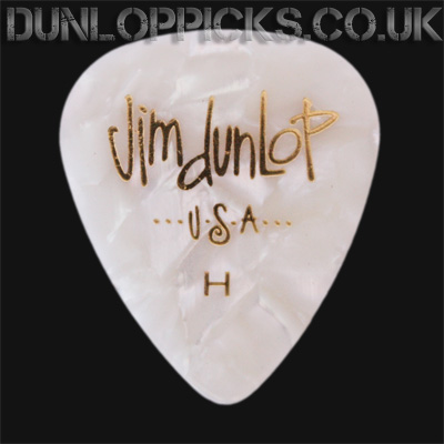 Dunlop Celluloid Classics Standard White Perloid Heavy Guitar Picks - Click Image to Close