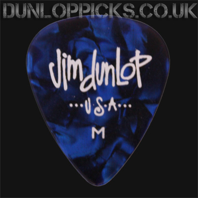 Dunlop Celluloid Classics Standard Blue Perloid Medium Guitar Picks - Click Image to Close