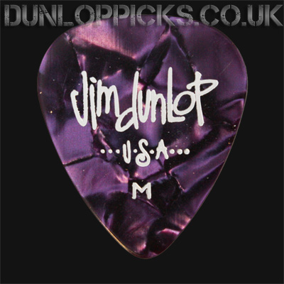 Dunlop Celluloid Classics Standard Purple Perloid Medium Guitar Picks - Click Image to Close