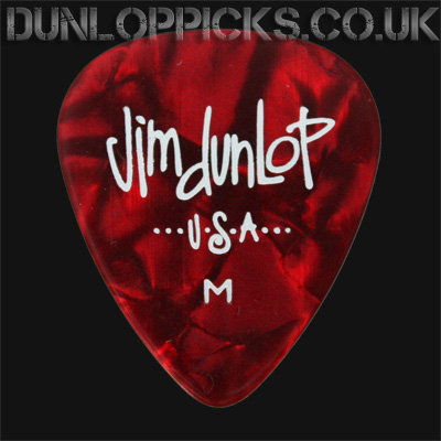 Dunlop Celluloid Classics Standard Red Perloid Medium Guitar Picks - Click Image to Close
