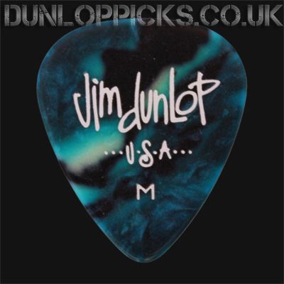 Dunlop Celluloid Classics Standard Turquoise Perloid Medium Guitar Picks - Click Image to Close