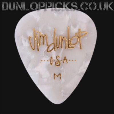 Dunlop Celluloid Classics Standard White Medium Guitar Picks - Click Image to Close