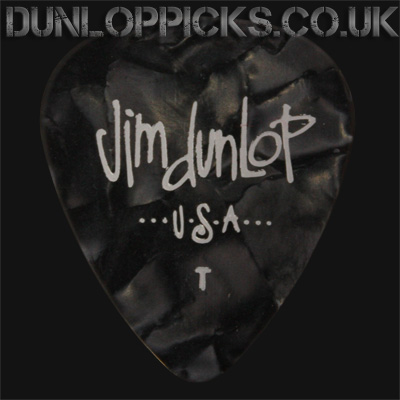 Dunlop Celluloid Classics Standard Black Perloid Thin Guitar Picks - Click Image to Close