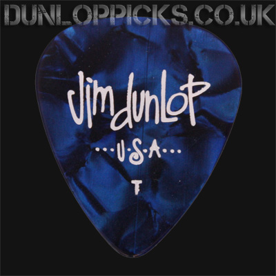 Dunlop Celluloid Classics Standard Blue Perloid Thin Guitar Picks - Click Image to Close