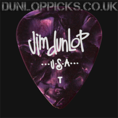 Dunlop Celluloid Classics Standard Purple Perloid Thin Guitar Picks - Click Image to Close