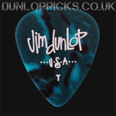 Dunlop Celluloid Classics Standard Turquoise Perloid Thin Guitar Picks - Click Image to Close