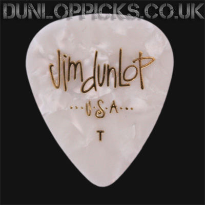 Dunlop Celluloid Classics Standard White Perloid Thin Guitar Picks - Click Image to Close