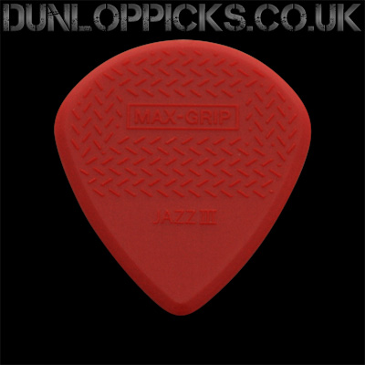 Dunlop Max Grip Jazz III Red Nylon Guitar Picks - Click Image to Close