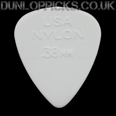 Dunlop Nylon Standard 0.38mm White Guitar Picks - Click Image to Close