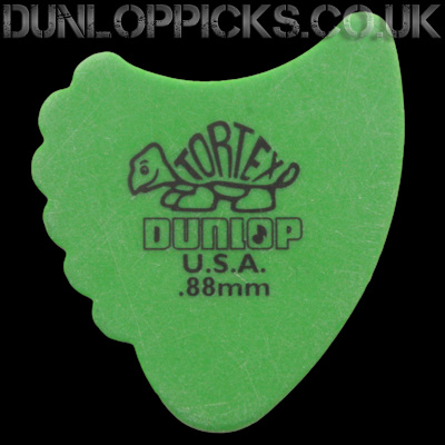 Dunlop Tortex Fins 0.88mm Green Guitar Picks - Click Image to Close