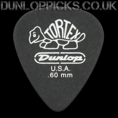 Dunlop Tortex Pitch Black Standard 0.60mm Guitar Picks - Click Image to Close