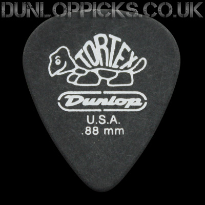 Dunlop Tortex Pitch Black Standard 0.88mm Guitar Picks - Click Image to Close
