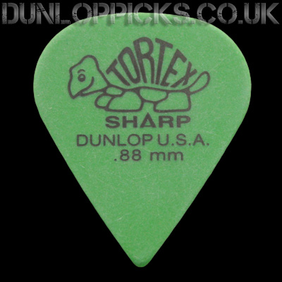 Dunlop Tortex Sharp 0.88mm Green Guitar Picks - Click Image to Close