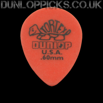 Dunlop Tortex Small Tear Drop 0.60mm Orange Guitar Picks - Click Image to Close