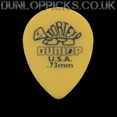Dunlop Tortex Small Tear Drop 0.73mm Yellow Guitar Picks - Click Image to Close