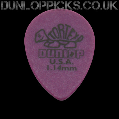 Dunlop Tortex Small Tear Drop 1.14mm Purple Guitar Picks - Click Image to Close