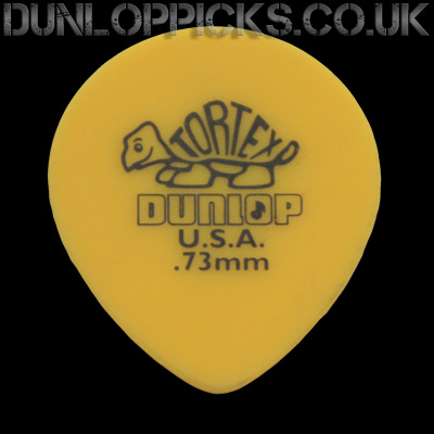 Dunlop Tortex Tear Drop 0.73mm Yellow Guitar Picks - Click Image to Close